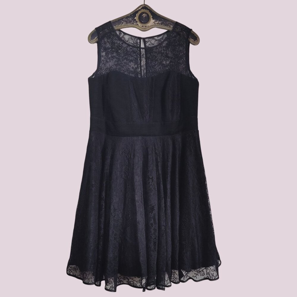 City Chic Goth Rockabilly Retro 50s Inspired Black Lace Dress Sz S (16) Fits XXL